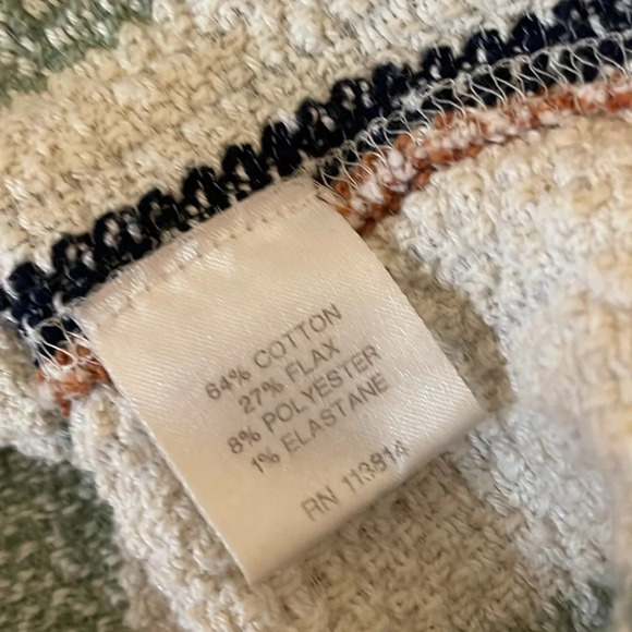 Billy Reid womens dress XS 0 2 mini stripe cream tan short sleeve stretch flax - Picture 6 of 9